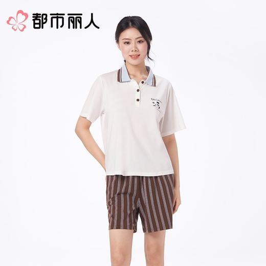都市丽人女士睡衣天丝棉家居服短袖短裤棉质短袖套装LHC2H6 商品图3
