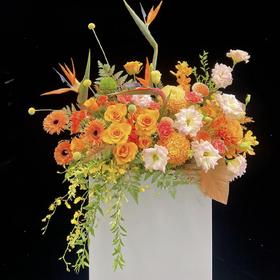 安然与共-橙色系讲台花