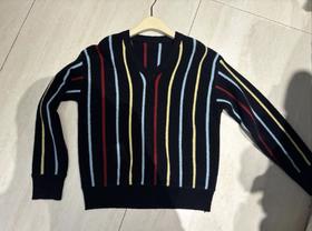 【门店同款】ENJOY冬季V领竖条纹针织衫 160694275