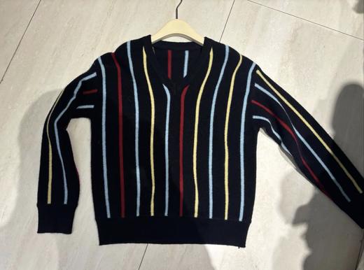 【门店同款】ENJOY冬季V领竖条纹针织衫 160694275 商品图0