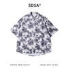 SDSA男装2026新款高贵轻奢水墨玫瑰满印短袖衬宽松落肩休闲上衣 商品缩略图0