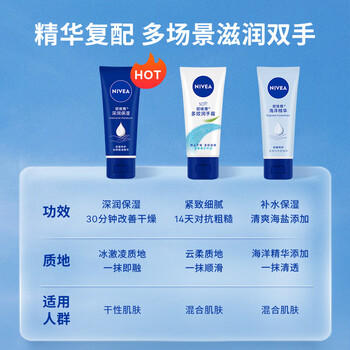 妮维雅（NIVEA）护手凝露海洋精华50ml防止干裂护手霜生日礼物送女生 商品图0