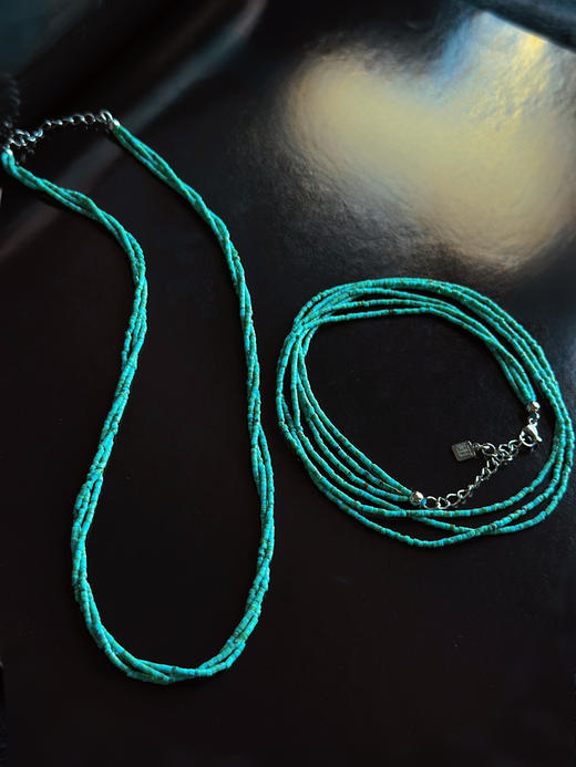 春日绽放 | 天然绿松石 青金石 橄榄石彩宝项链 商品图2