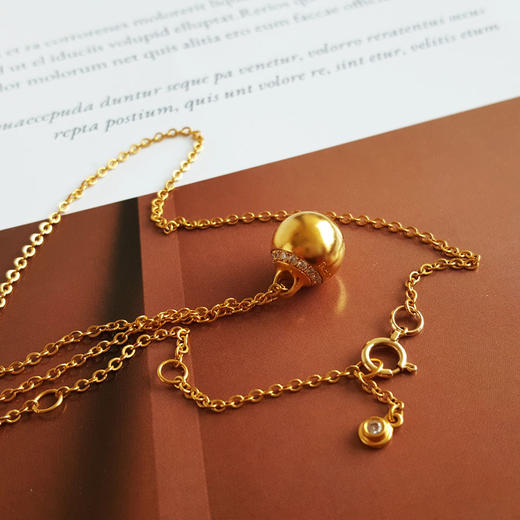 老铺古法手工足金项链金珠锁骨链（钻石款）项链 链长：46CM（长度可调节）260326JJ29 商品图4