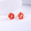 【红梅花开】珊瑚小红花耳钉SH12510037 商品缩略图2