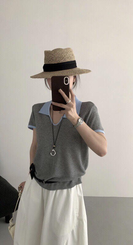 DYJ5609149亚麻翻领短袖衫 商品图1