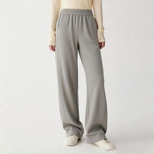 日本宾霸铜氨丝真丝垂顺显瘦百搭修腿直筒裤2662  侧面拼接，简约大气，绣线平顺有型，线迹工整，显腿长 商品图2