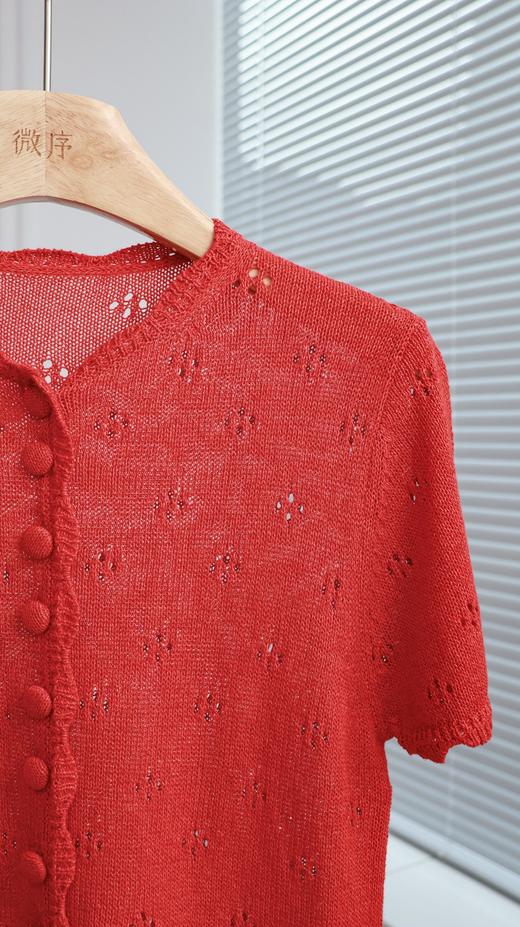 明媚蔷薇|时髦气质镂空短袖衫 商品图1