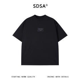 SDSA男装2026新款高贵轻奢潮牌简约皮标装饰圆领短袖百搭宽松上衣