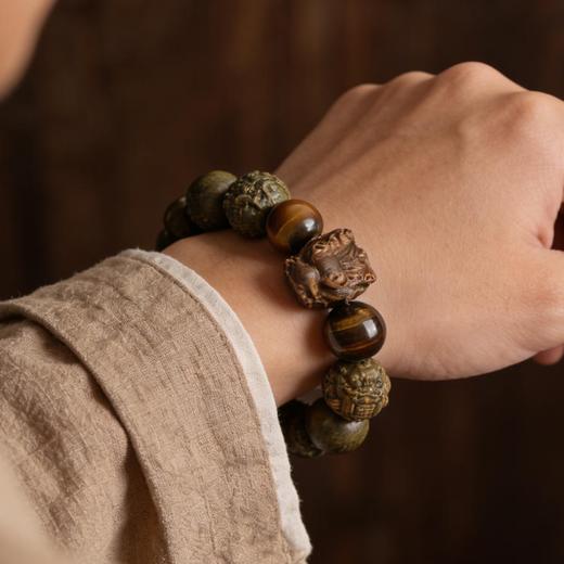 朕的潮代·龙生九子檀木手串 小叶紫檀+绿檀 严选二膘料 精雕细琢 纹理细腻【预售7天发货】 商品图6