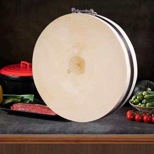 “舌尖3推荐”江苏泰兴银杏木菜板 整木原切 原切带皮/原切去皮正圆款 商品图1