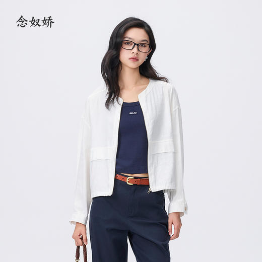 【商场同款】CNJ6419 “ 白色短外套 ” 轻盈舒适好穿好搭配 商品图0