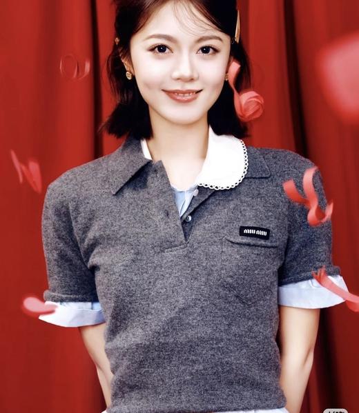 重磅渠道    miu卷边羊绒短袖  知识分子MIU系polo针织   100羊绒针织  可盐可甜 商品图0