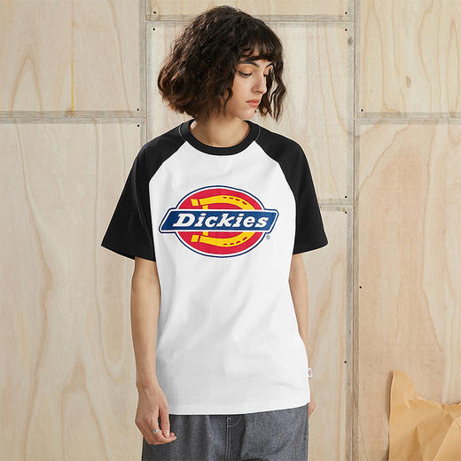 Dickies大LOGO经典款印花撞色拼接短袖 印花插肩袖t恤男 DK007438 商品图0