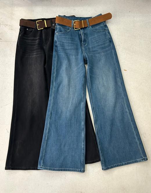 【门店同款】ENJOY冬季复古高弹植绒微喇裤 167296798 商品图0