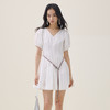 谜底V领连衣裙短袖2026夏季新品泡泡袖少女感编织腰带女262ML0530 商品缩略图0