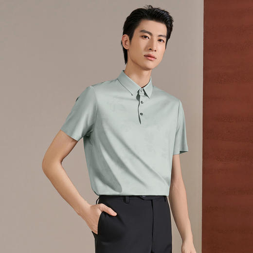 【无缝/桑蚕丝/印花POLO衫】柒牌男士2026夏季商务翻领短袖POLO衫 130T70970 商品图1