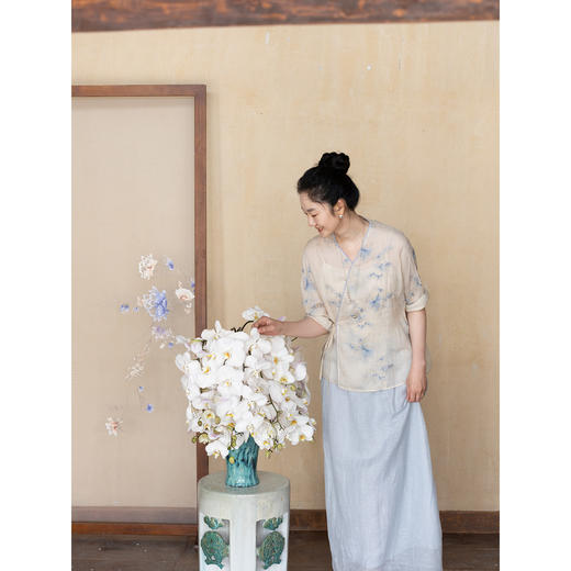 牧衣游原创 匹绣苎麻外套新款轻薄系带宽松质朴文艺复古开衫 遥里 商品图3