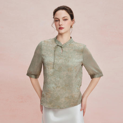 RF207斯尔丽26新款同色色织提花开衫松弛宽松H版型适配通勤休闲上衣 商品图5