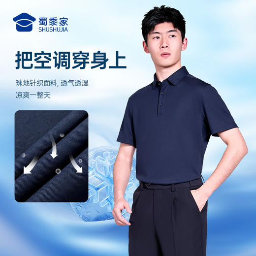【COOLMAX吸湿速干polo衫】商务翻领短袖休闲通勤T恤POLO衫LZ601 商品图5