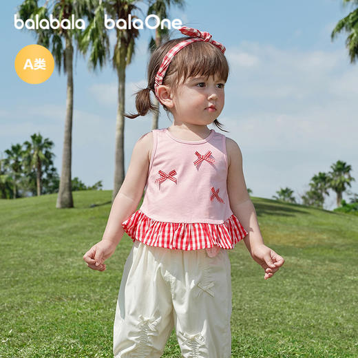 【balaOne】巴拉巴拉宝宝背心女童上衣2026新款拼接下摆时髦洋气 商品图0