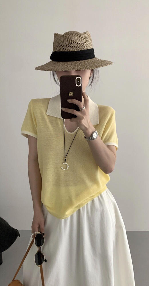 DYJ5609149亚麻翻领短袖衫 商品图2