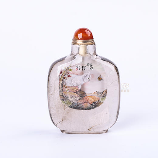 【耄耋寿喜】猫咪扑蝶发晶鼻烟壶CB2104312 商品图0
