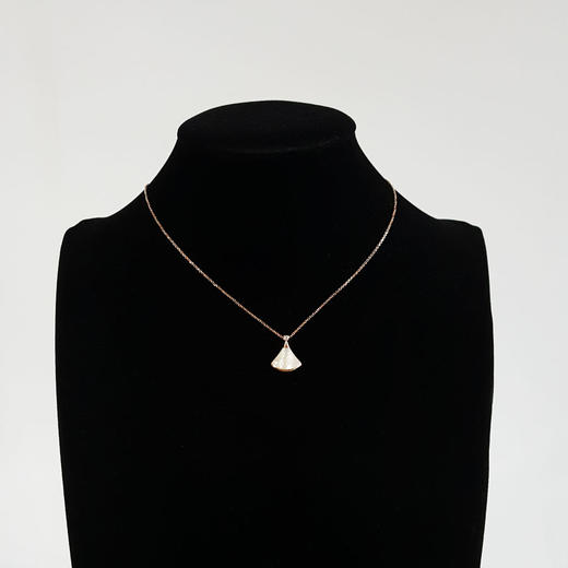 【95新】BVLGARI宝格丽DIVAS’DREAM系列350581玫瑰金单钻小号白贝母扇子项链 链长约44cm女士200326NJ03 商品图6