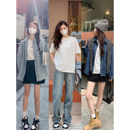 <曾小咸推荐>4.4现货秒杀 ！微信超特价！韩系笑脸刺绣短袖t恤 日常119.99 立减60 秒杀59.99！！ 商品图4