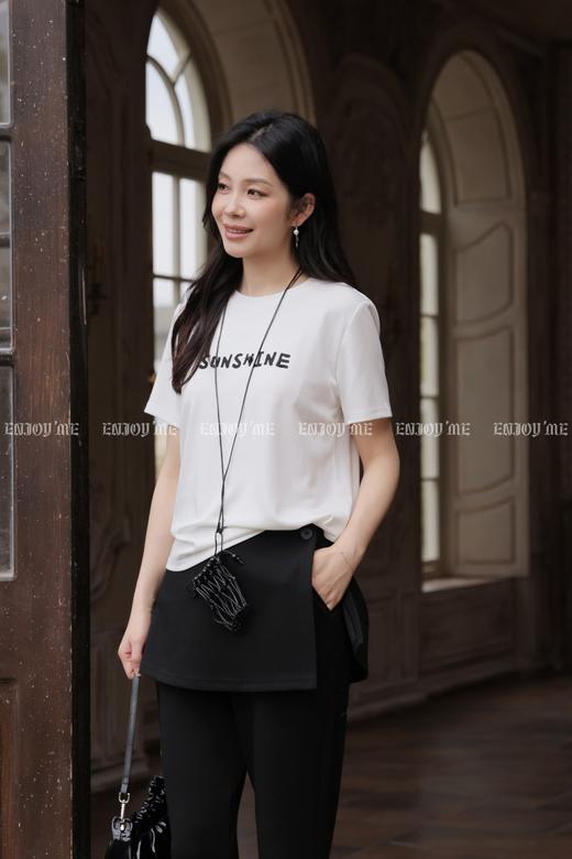 【门店同款】ENJOY夏季珍珠字母印花短袖T恤 170594622 商品图1