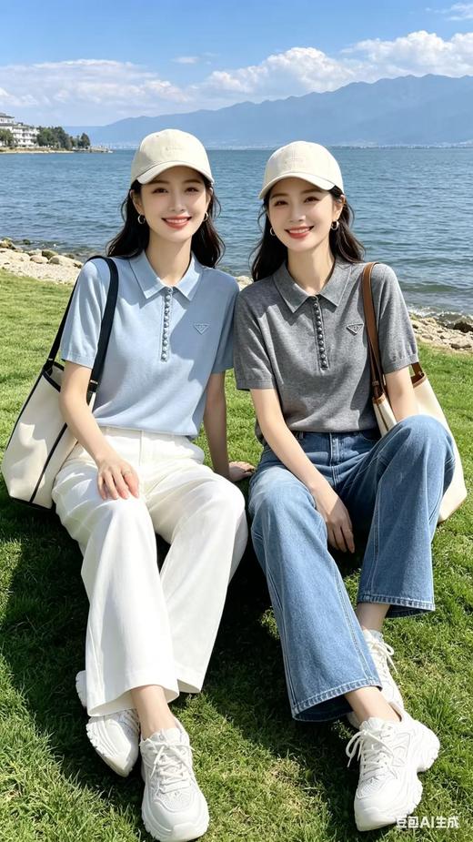 687203天丝亚麻Polo领T 商品图3