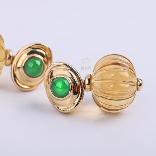 【福气满盈】绿翠黄晶耳坠-G2603118 商品图5