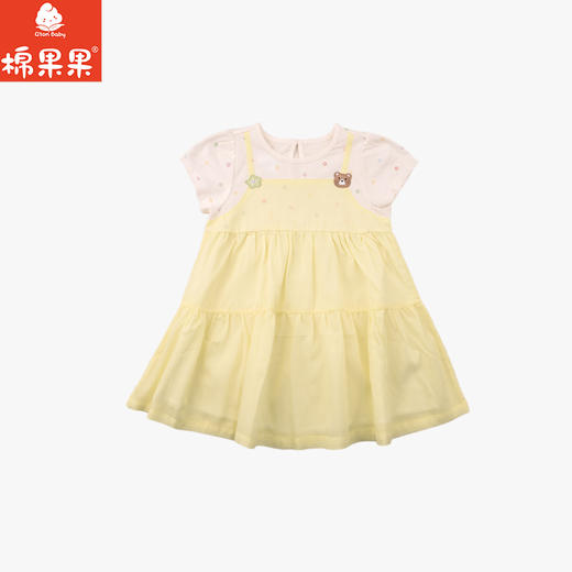 棉果果夏季新品女童纯棉假两件连衣裙M222701426334 商品图0