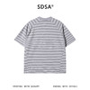 SDSA男装2026新款高贵轻奢韩系撞色条纹小标圆领短袖T恤百搭上衣 商品缩略图1