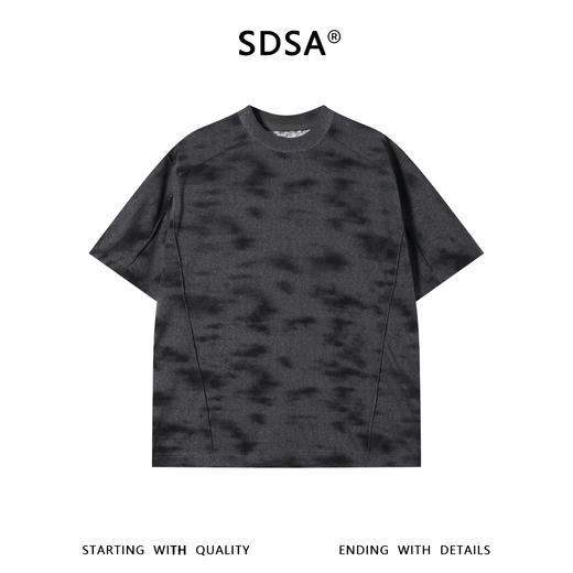 SDSA男装2026新款高贵轻奢简约扎染简约圆领短袖T恤百搭宽松上衣 商品图0