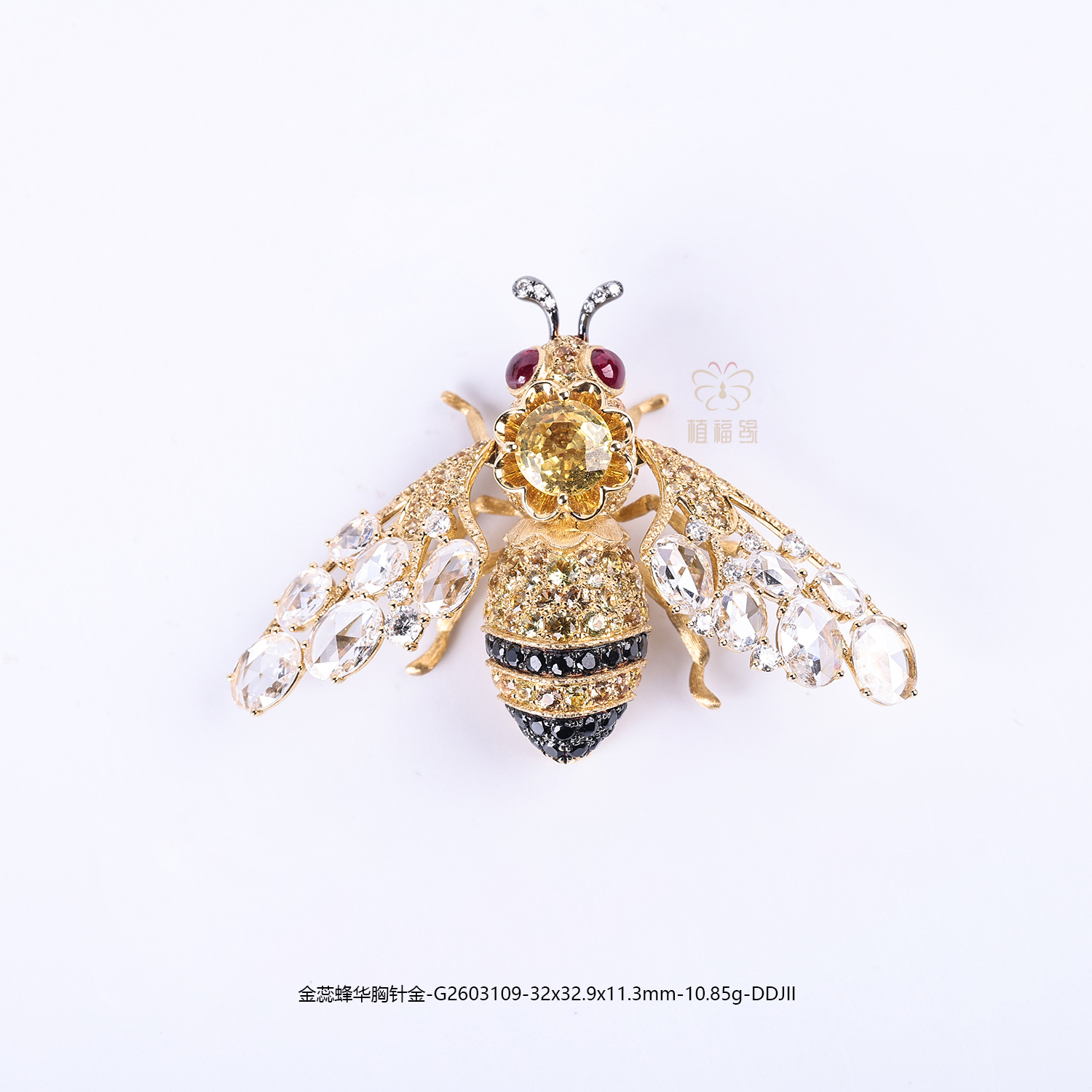 【甜蜜使者】红宝石蜜蜂胸针金-G2603109