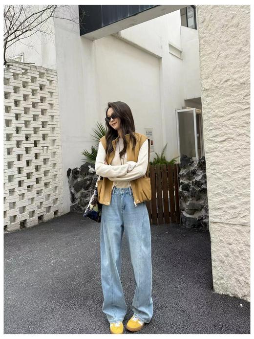 F040305春夏季新款四面弹杨桃裤女春季休闲百搭宽松阔腿牛仔裤拖地长裤 商品图11