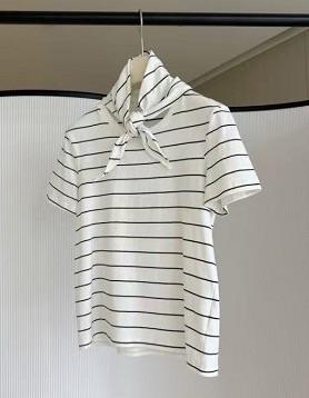 【门店同款】ENJOY秋季条纹三角巾针织T 164748103