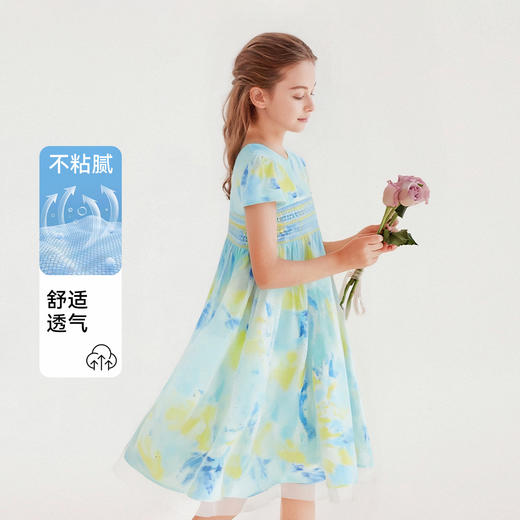 【英氏限时清仓】【80支高密长绒棉】【120-170】女童夏季连衣裙公主晚礼裙 商品图2