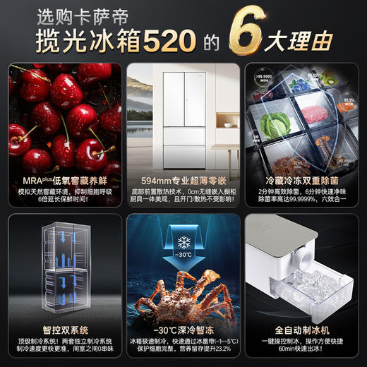 卡萨帝（Casarte）冰箱 BCD-520WGCFDMGCTU1 (白) 商品图1