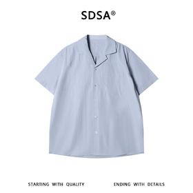 SDSA男装2026新款高贵轻奢古巴领短袖衬衫宽松落肩休闲上衣