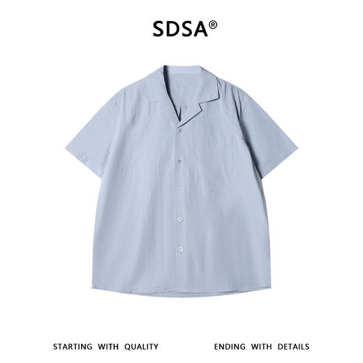 SDSA男装2026新款高贵轻奢古巴领短袖衬衫宽松落肩休闲上衣 商品图0