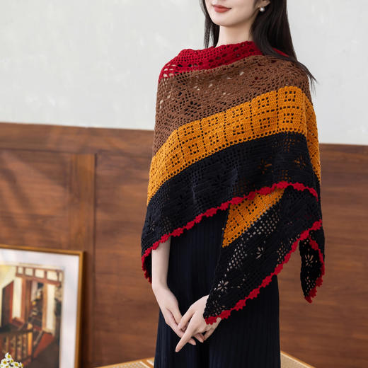 苏苏姐家新梅披肩手工DIY编织羊毛钩针毛线团自制材料包 商品图2