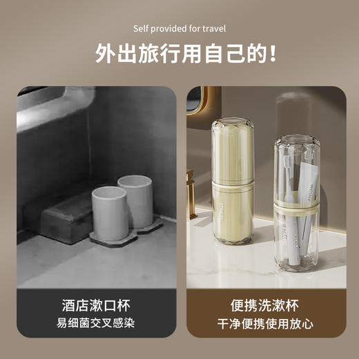 【材质安全耐用！易清洁】旅行洗漱套装漱口杯便携式牙刷杯电动牙刷收纳盒可爱旅游外出神器。xb 商品图1