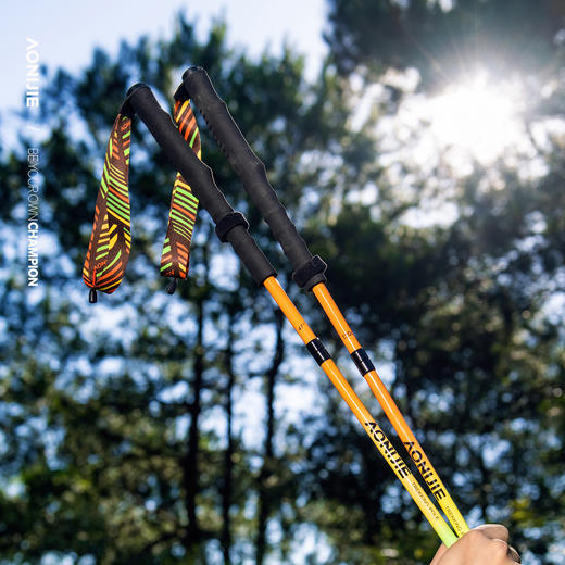 奥尼捷超轻碳素彩色折叠登山杖跑步手杖越野跑爬山徒步装备行山杖E4204-D 商品图2