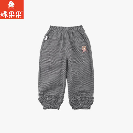 棉果果夏季新品女童格子梭织九分裤M222208426322 商品图0