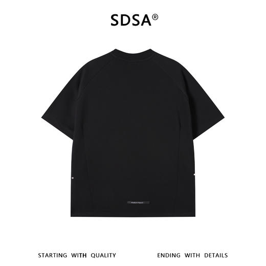 SDSA男装2026新款轻奢立体口袋三角领结构剪裁宽松短袖T恤百搭 商品图4