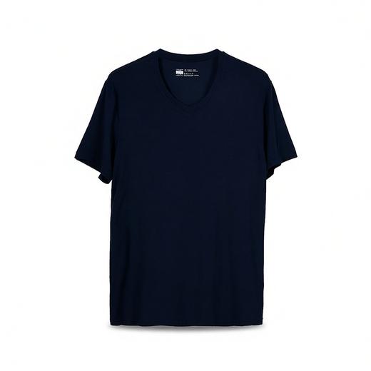 官网680！爱家男士60S莫代尔男V领短袖T恤 轻薄柔弹宽松休闲百搭打底衫睡衣家居服 商品图4