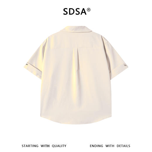 SDSA男装2026新款高贵轻奢简约纯色褶皱短袖衬衫百搭时尚休闲上衣 商品图4