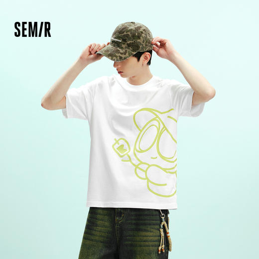 森马罗小黑短袖T恤男夏联名印花针织衫2026新款潮流时髦舒适上衣 商品图0